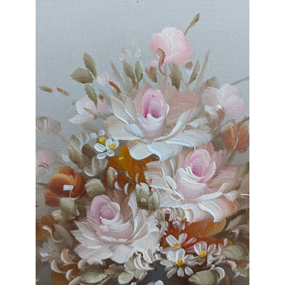 Original Floral Oil Painting On Stretched Canvas Signed By Artist Roxy - Romanti - Picture 4 of 14